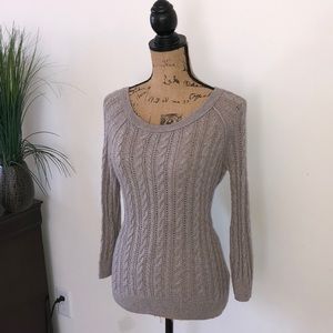 American Eagle tannish brown cable knit